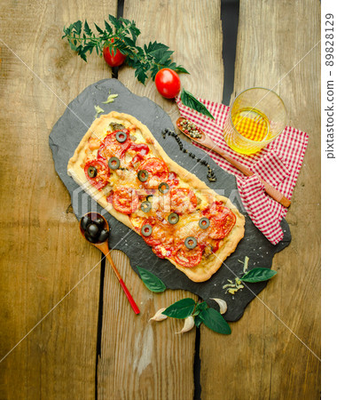 Tasty fresh italian pizza. Delicious taste margarita pizza 89828129