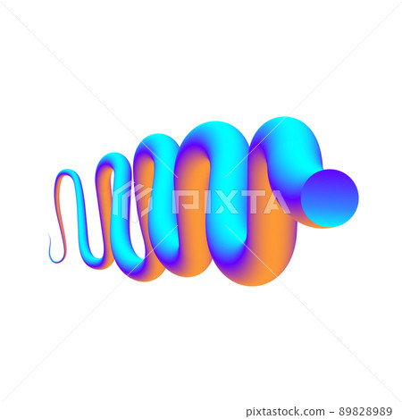 Colorful curve blend shape. Swirling gradient flow. Vector. Colorful curve blend shape. Swirling gradient flow. Vector. 89828989