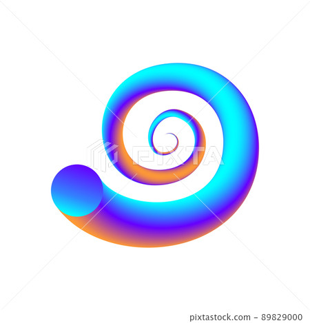 Colorful curve blend shape. Swirling gradient flow. Vector. Colorful curve blend shape. Swirling gradient flow. Vector. 89829000