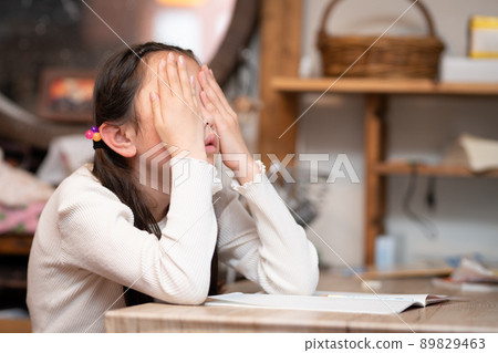 A girl who hates studying 89829463