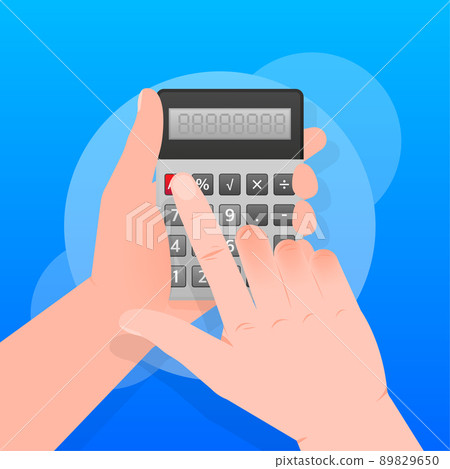 Modern cartoon illustration with calculator for web design. Financial management concept Modern cartoon illustration with calculator for web design. Financial management concept 89829650