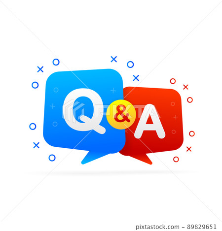 Question and Answer Bubble Chat icon. Vector illustration 89829651