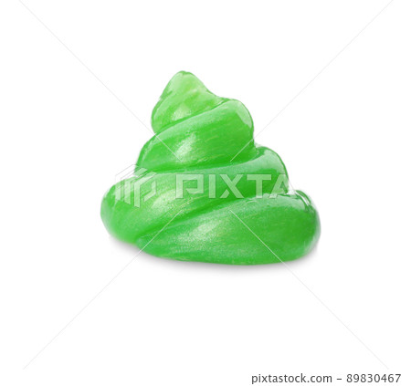 Green slime isolated on white. Antistress toy 89830467