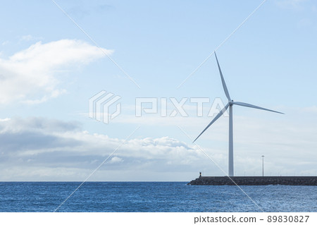 Electricity wind generators at Gran Canaria island. Renewable energy and environment concept 89830827