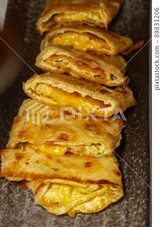 Taiwanese food, egg cake, cheese egg cake Taiwanese food, egg cake, cheese egg cake 89831206