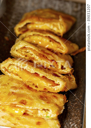 Taiwanese food, egg cake, cheese egg cake Taiwanese food, egg cake, cheese egg cake 89831207