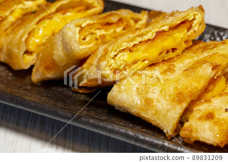 Taiwanese food, egg cake, cheese egg cake Taiwanese food, egg cake, cheese egg cake 89831209