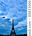 Eiffel Tower in the morning and blue sky and clouds 89833066