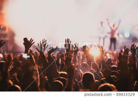 concert and festival background crowd of people partying concert and festival background crowd of people partying 89833329