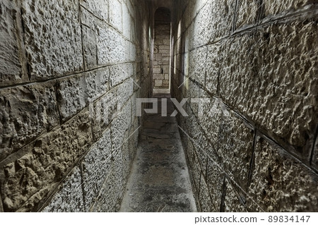 Castle corridor stone walls fortification Castle corridor stone walls fortification 89834147