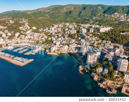 Aerial view of the capital of Mallorca - Palma de Mallorca in Spain. Aerial view of the capital of Mallorca - Palma de Mallorca in Spain. 89835432