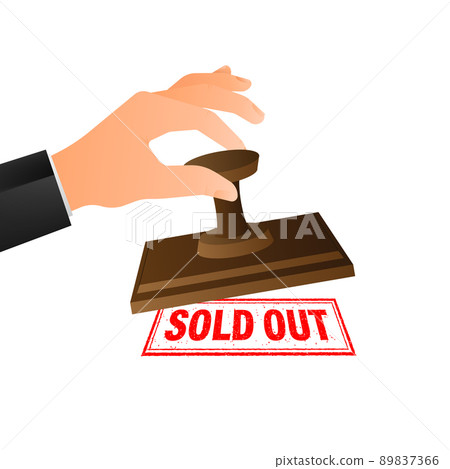 Red icon. Red sold out stamp. Vector icon isolated template. Grunge template Red icon. Red sold out stamp. Vector icon isolated template. Grunge template 89837366