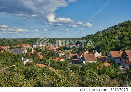 Settlement bitween hill, houses of Tokaj 89837675