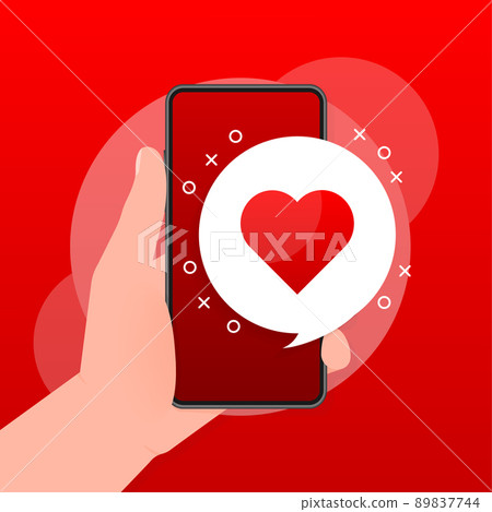 Flat like smartphone for marketing design. Icon for mobile app design. Smartphone mockup. Mobile internet, social media 89837744