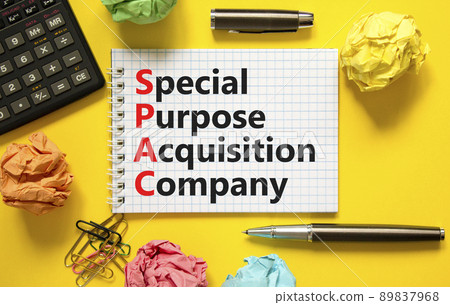 SPAC special purpose acquisition company symbol. Concept words SPAC special purpose acquisition company on beautiful yellow background. Business SPAC special purpose acquisition company concept. 89837968