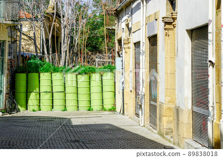 The border between Cyprus and Northern Cyprus in Nicosia 89838018