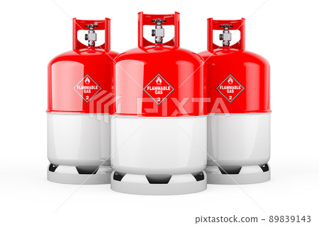 Indonesian, Monacan flag painted on the propane cylinders with compressed gas, 3D rendering 89839143
