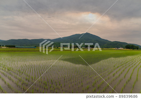 Rural scenery of the Kanto plain seen from the summit of Mt. Tsukuba, Tsukuba City, Ibaraki Prefecture 89839686