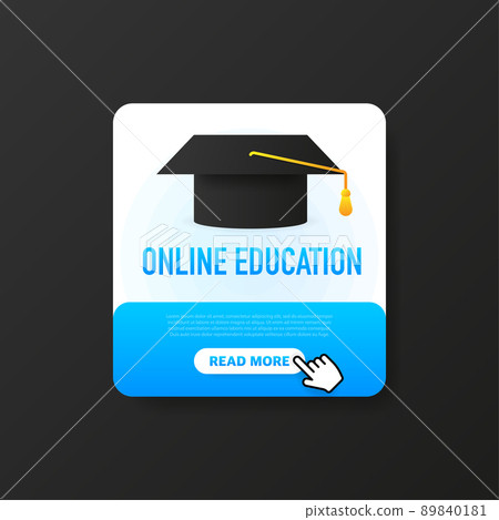 Modern flat illustration with online education for web background design. Isometric vector illustration 89840181