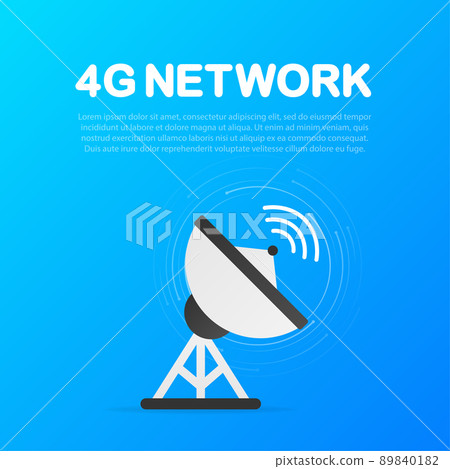 Flat icon with 4g for web design. Modern technologies. Vector illustration. 89840182