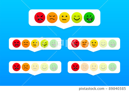 Credit score meter with different emotions vector concept isolated on white background Credit score meter with different emotions vector concept isolated on white background 89840385