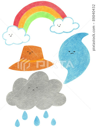 Weather colored pencil illustration Weather colored pencil illustration 89840432