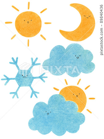 Weather colored pencil illustration Weather colored pencil illustration 89840436