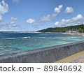 Beautiful sea spreading in Nago City, Okinawa (Kyoda Road Station) 89840692