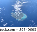 View of the island from the sky above Okinawa (airplane) 89840693