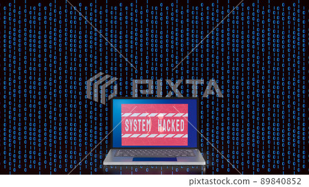 The laptop on digital background for system hacked for technology concept 3d rendering. The laptop on digital background for system hacked for technology concept 3d rendering. 89840852