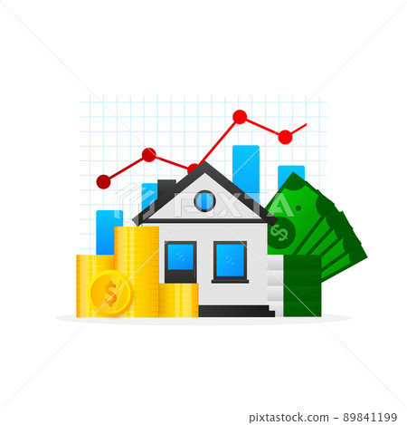 Cartoon infographic. House money. Vector isometric illustration. Cartoon vector illustration. Finance isometric Cartoon infographic. House money. Vector isometric illustration. Cartoon vector illustration. Finance isometric 89841199