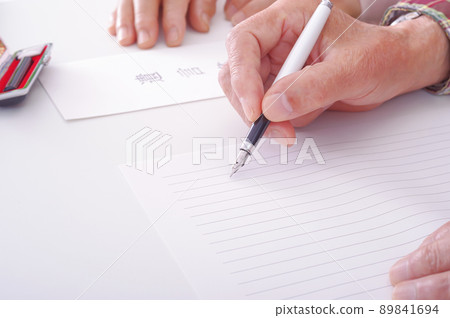 Senior couple writing a testamentary will Senior couple writing a testamentary will 89841694
