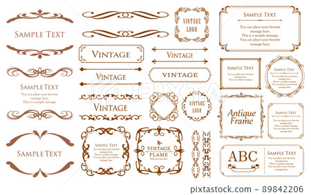 Fashionable frame. Design template. A set of gorgeous foreheads. 89842206