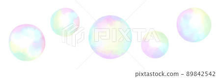 Watercolor style soap bubble background illustration 89842542