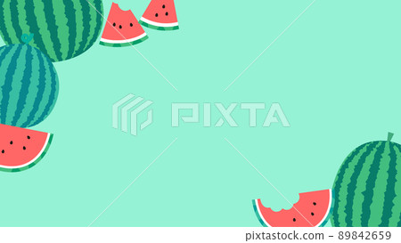 西瓜復古流行夏季平面設計框架 西瓜復古流行夏季平面設計框架 89842659