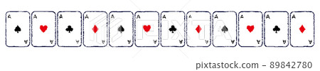 Playing cards_line 01 - Stock Illustration [89842780] - PIXTA