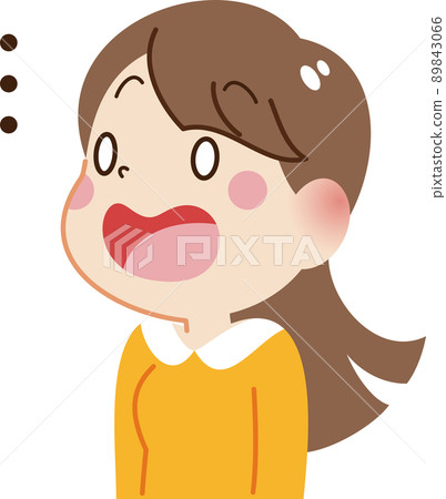 A woman whose open mouth is not blocked 89843066
