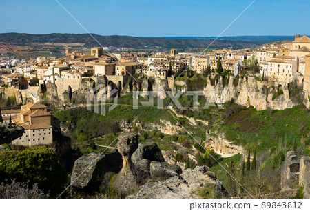 Panorama of Cuenca - medieval town on rocks, Spain Panorama of Cuenca - medieval town on rocks, Spain 89843812