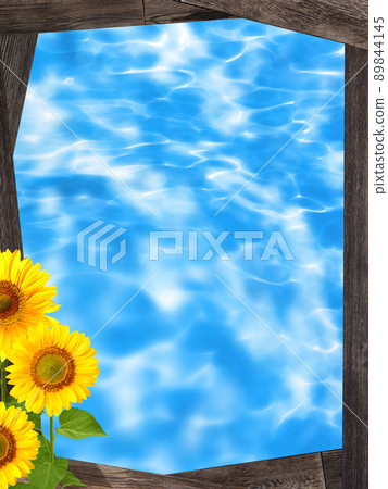 Wave and sunflower frame 89844145