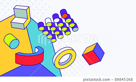 Geometry playful elements colorful graphic background 89845168