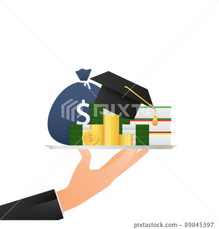 Abstract icon with student loans for banner... - Stock Illustration ...