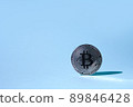 Cryptocurrency symbol bitcoin. Silver Digital Currency Money Investing in virtual assets. Crypto investment security and strategy. 89846428