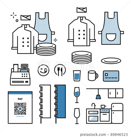 Restaurant equipment icon set 89846523