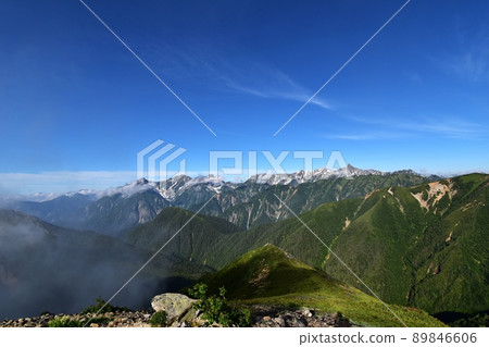 Hotaka mountain range and Mt. Yari peaks with a spectacular view from Mt. Yokodoridake 89846606