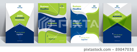 Blue Green Business Proposal Corporate Cover... - Stock Illustration ...