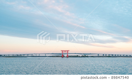 Lake Hamana Bentenjima Torii evening view Lake Hamana Bentenjima Torii evening view 89847540