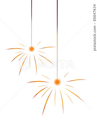 Simple and colorful illustration material of two sparklers 89847634