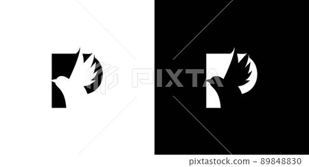 Simple and attractive letter P initial bird logo design 89848830