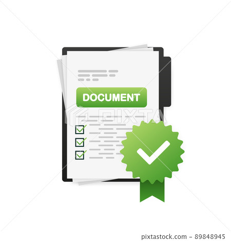 Document signing icon. Signing contract simple style. Vector flat illustration Document signing icon. Signing contract simple style. Vector flat illustration 89848945