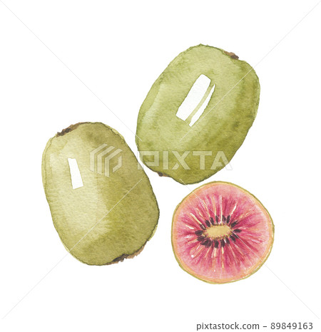 紅色獼猴桃和橫截面 紅色獼猴桃和橫截面 89849163